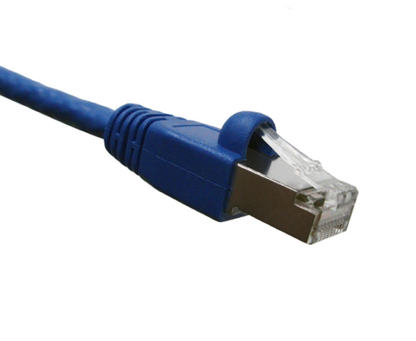 CAT6A 10G Ethernet Patch Cable, Shielded, Snagless Molded Boot, RJ45 - RJ45 - Blue