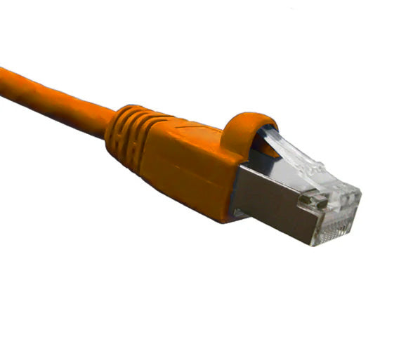 CAT6A 10G Ethernet Patch Cable, Shielded, Snagless Molded Boot, RJ45 - RJ45 - Orange