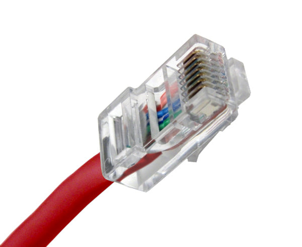CAT6 Ethernet Patch Cable, Non-Booted - Red