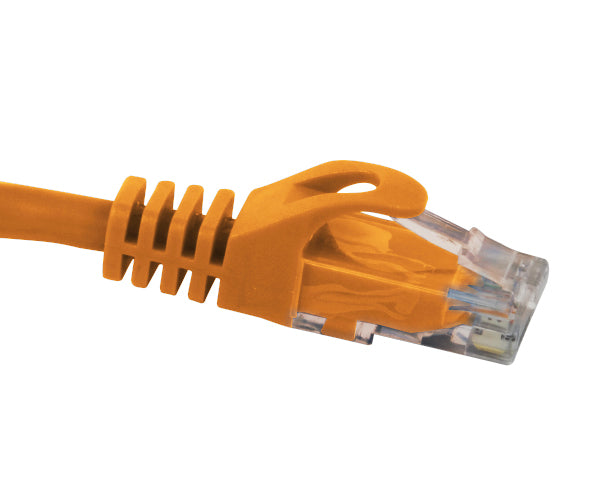 CAT6 Ethernet Patch Cable, Snagless Molded Boot, RJ45 - RJ45, Orange