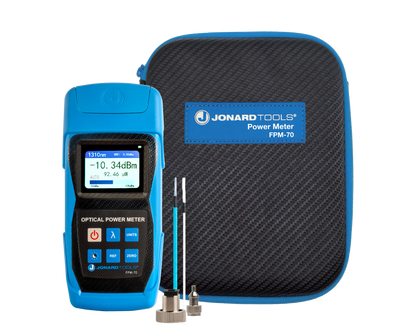 Fiber Optic Power Meter (-70 to +6 dBm) with FC/SC/LC Adapters | FPM-70