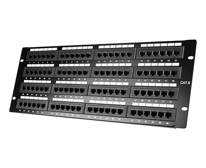 CAT6 Patch Panel - 96 Port, Rackmount, 4U, 110-IDC,19"(W)x7"(H)x1¾"(D), (UL)