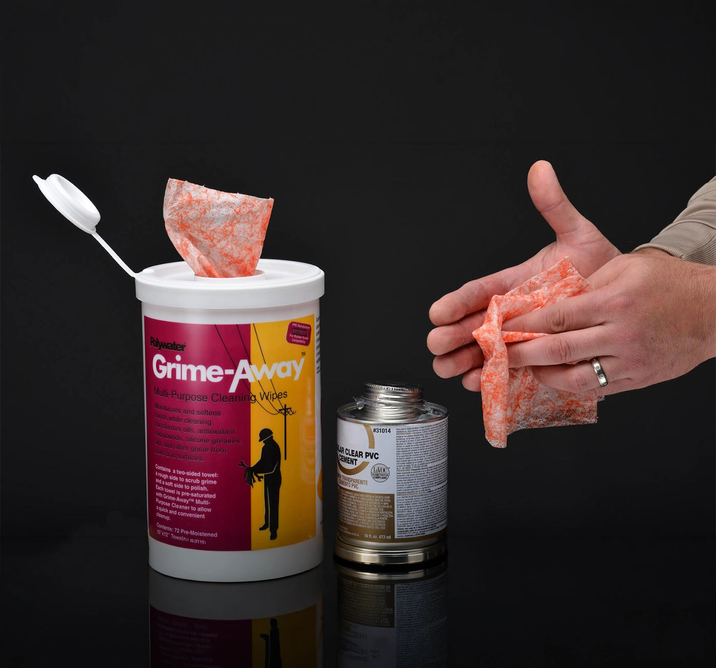 Polywater® Grime-Away™ Cleaning Wipes, TOOL AND HAND CLEANER