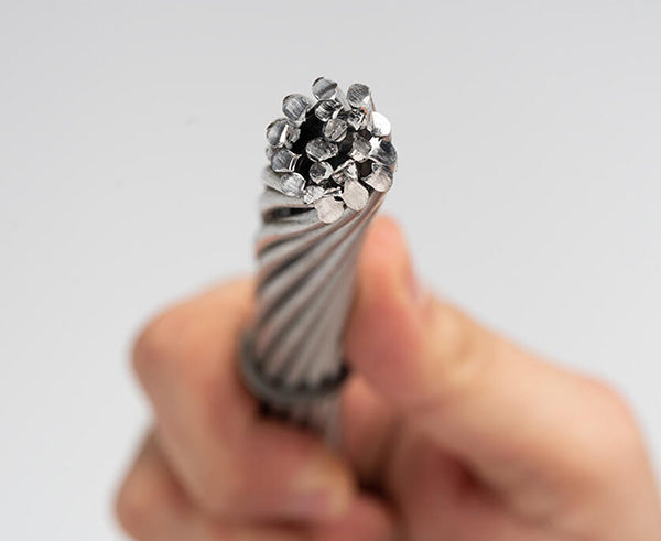 Ratcheting Cable Cutter, 500 MCM - Result of steel wire used by tool - Primus Cable