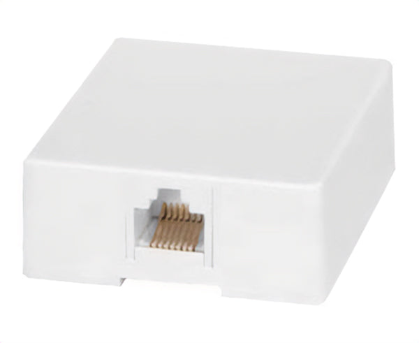 RJ45 Surface Mount Box, Unshielded RJ45 - White