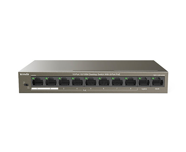 10-Port 10/100M Desktop Switch with 8-Port PoE – Primus Cable