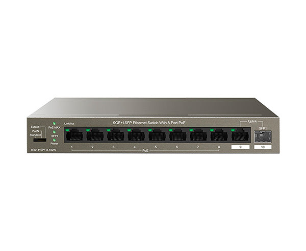 9GE+1SFP Ethernet Switch With 8-Port PoE