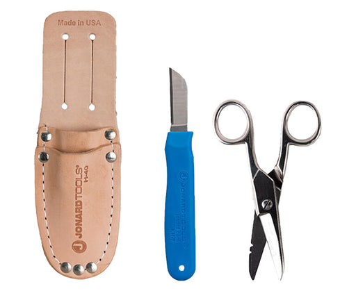 Splicer's Kit - Leather pouch, splicing knife, and electricians scissors - Primus Cable