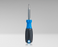 6-in-1 Multi-Bit Screwdriver with Phillips and Slotted Bits - Blue and Black Handle - Primus Cable