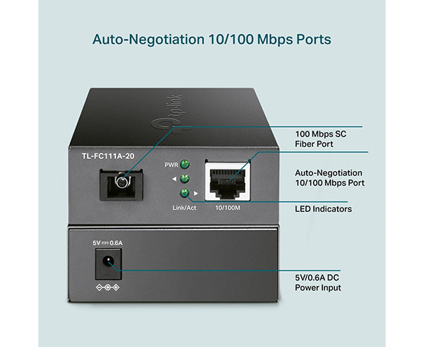 10/100 Mbps WDM Media Converter, TL-FC111A-20