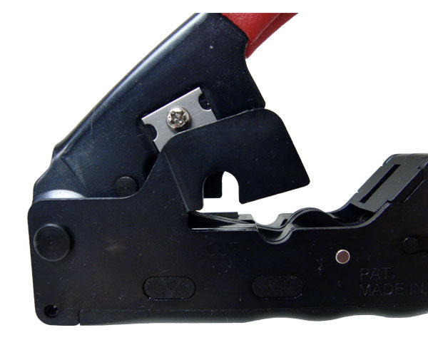 Open Head of Tele-Titan Modular Plug Coax Crimping Tool, for RJ45 (8x8), RJ12 (6x6), RJ11 (6x4) Cables - Primus Cable