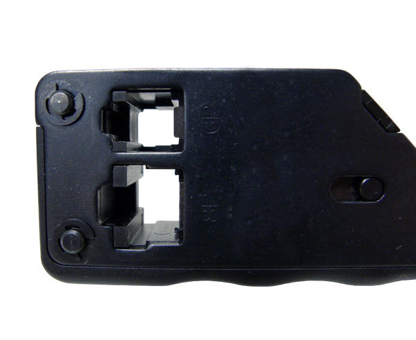 Head of Tele-Titan Modular Plug Coax Crimping Tool, for RJ45 (8x8), RJ12 (6x6), RJ11 (6x4) Cables - Close up of tool - Primus Cable