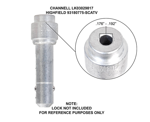 Barrel Lock Plunger Key - Interior view details with size - Primus Cable