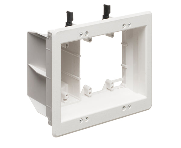 Three Gang Recessed TV Box for Power and Low Voltage, White