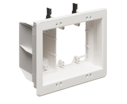 Three Gang Recessed TV Box for Power and Low Voltage, White