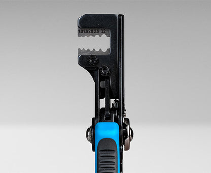 Wire Stripper and Cutter, 8-22 AWG - Close up side view of teeth - Primus Cable