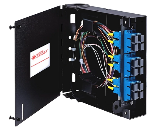 Wall Mount Fiber Patch Panel, Single Door, Up to 12 Ports