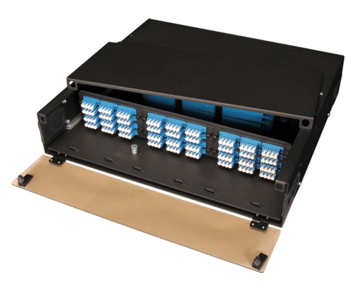 High Density Slide-Out Patch Panel, Rack Mount 2RU, 6 Adapter Panel & 4 Splice Tray Capacity