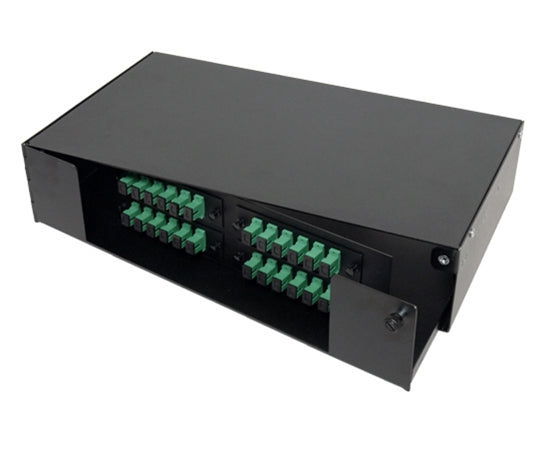 Fiber Patch and Splice Panel, Swing-Out, 2U, 4 Adapter Panel Capacity