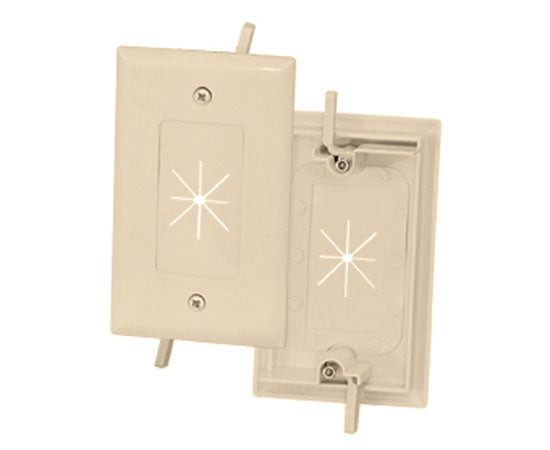 1-Gang Feed-Through Wall Plate with Flexible Opening - Ivory