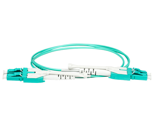 Switchable Uniboot Fiber Optic Pull/Push Patch Cable, LC to LC, Duplex, 10 Gig Multimode 50/125 OM3, 1 Meter