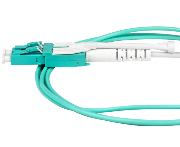 Switchable Uniboot Fiber Optic Pull/Push Patch Cable, LC to LC, Duplex, 10 Gig Multimode 50/125 OM3, 1 Meter