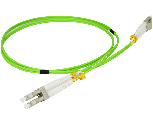 LC/UPC-LC/UPC OM5 MM Duplex OFNR Lime Green Fiber Optic — Primus Cable