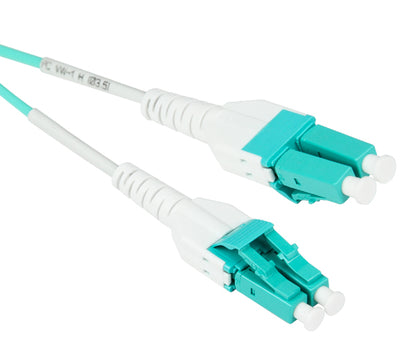 Uniboot Duplex Fiber Optic Patch Cable, LC to LC, 10 Gig Multimode 50/125 OM3 (1, 3, 10, 20 Meter)