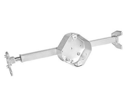 4 in. Octagon Fan and Fixture Support Box, 2-1/8 in. Deep, Old Work Bar Hanger