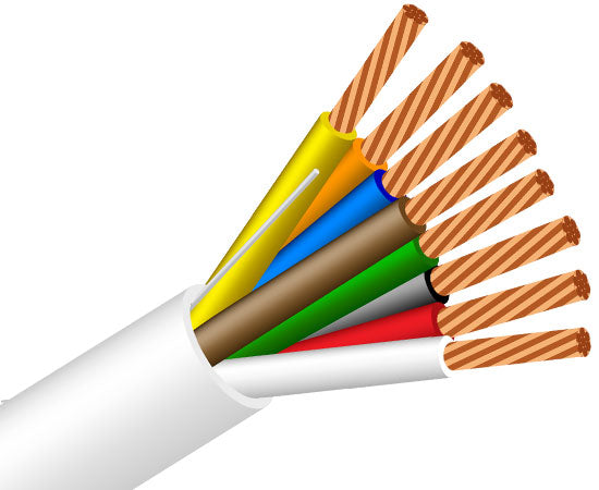 22/8 security alarm cable, CMP, stranded (7 strands) unshielded, 1000 Ft white