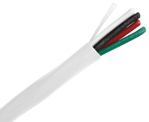 Security Alarm Cable - Plenum (CMP) - 18/4 AWG, CL3P, Stranded (7 Strand), Unshielded, 1000ft, White