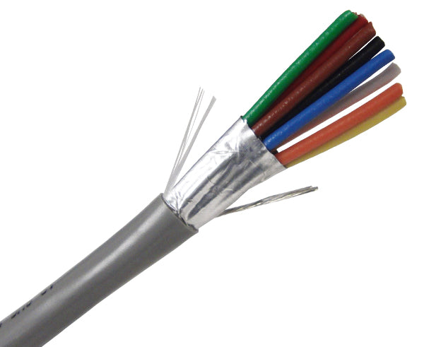 22/8 Alarm-Security / Audio Cable, CMR, Stranded (7 Strand) Shielded, 1000' - Gray