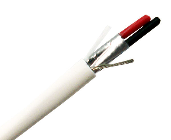 18/2 Alarm-Security/ audio Cable, CMP, Stranded (7 Strand) shielded, 1000' White