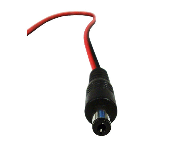DC power adapter with 1' leads and colored wires for easy polarity identification and a Female Adapter Head.