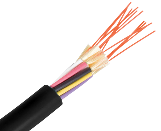 Breakout Riser Fiber Optic Cable, Multimode 10 Gig OM4, Indoor/Outdoor