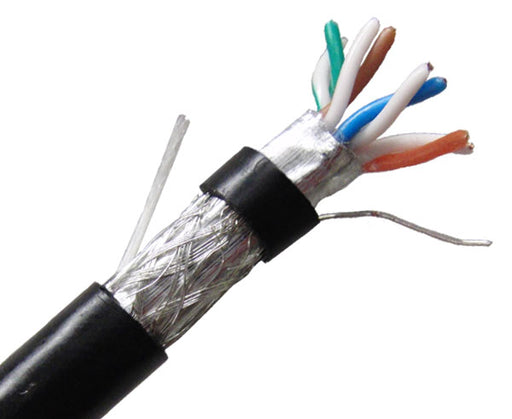 Dual Shielded CAT5E Direct Burial Cable - Black