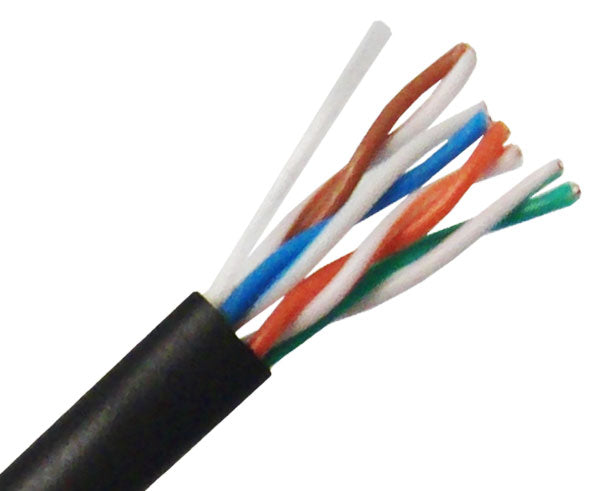PcConnectTM CAT5E, CMX Direct Burial Gel-Filled, Solid, 24 AWG, Black, 1000 