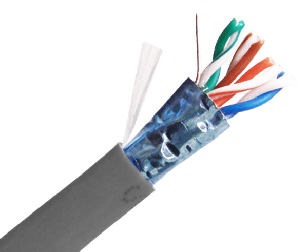 CAT5E Riser Bulk Ethernet Cable, CMR, UL Listed Shielded Solid Copper, 24 AWG 1000FT