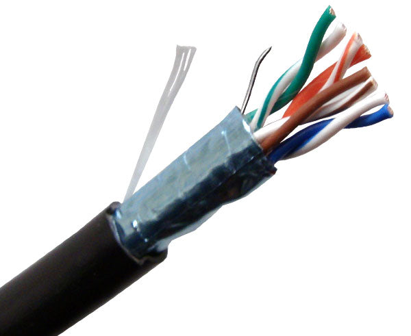 CAT5E 350MHZ Bulk Stranded Ethernet Cable, Shielded Twisted Pair CM, 24 AWG 1000FT