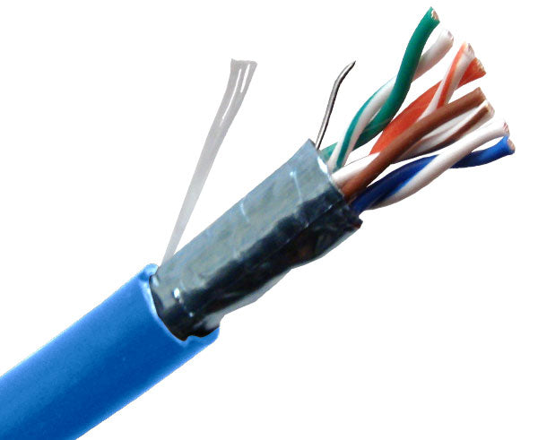 CAT5E 350MHZ Bulk Stranded Ethernet Cable, Shielded Twisted Pair CM, 24 AWG 1000FT