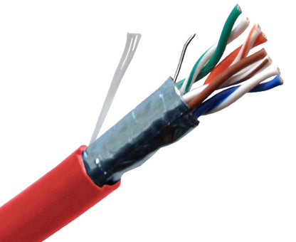 CAT5E 350MHZ Bulk Stranded Ethernet Cable, Shielded Twisted Pair CM, 24 AWG 1000FT