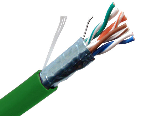 CAT5E 350MHZ Bulk Stranded Ethernet Cable, Shielded Twisted Pair CM, 24 AWG 1000FT