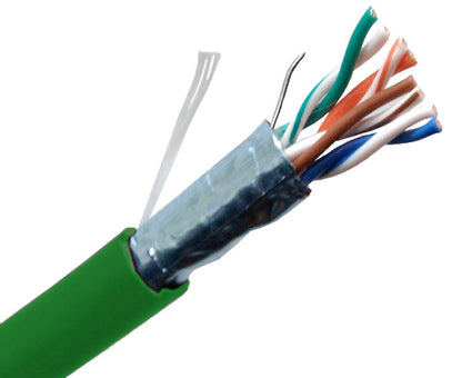 CAT5E 350MHZ Bulk Stranded Ethernet Cable, Shielded Twisted Pair CM, 24 AWG 1000FT