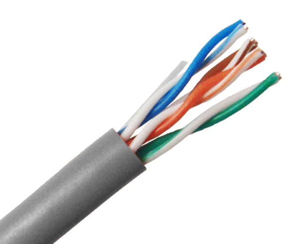 CAT5E Riser Bulk Ethernet Cable, CMR UL Listed Solid Copper UTP, 24 AWG -grey