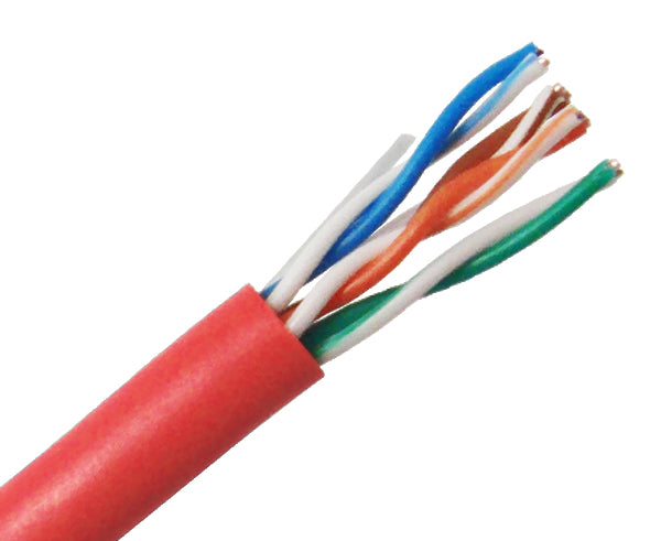 CAT5E Ethernet Cable, CAT5E UTP Cable, ETL Verified, CM Rated - Red