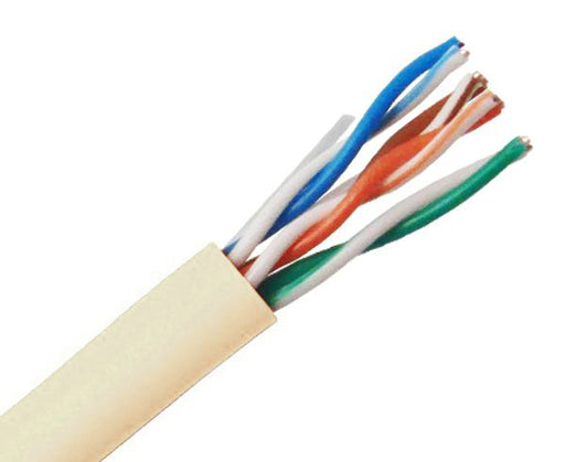 CAT6 Bulk Stranded Ethernet Cable, Bare Copper UTP CM, 24 AWG 1000FT, Off Yellow