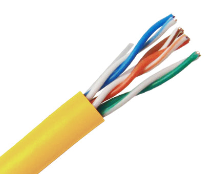 CAT6 Bulk Stranded Ethernet Cable, Bare Copper UTP CM, 24 AWG 1000FT - OFF YELLOW