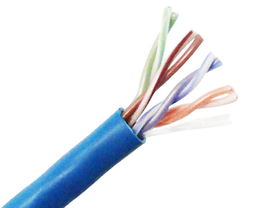 CAT5E Plenum Bulk Ethernet Cable, CMP Solid Copper UTP, 24 AWG - Blue