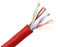 CAT5E Plenum Bulk Ethernet Cable, CMP Solid Copper UTP, 24 AWG - Red