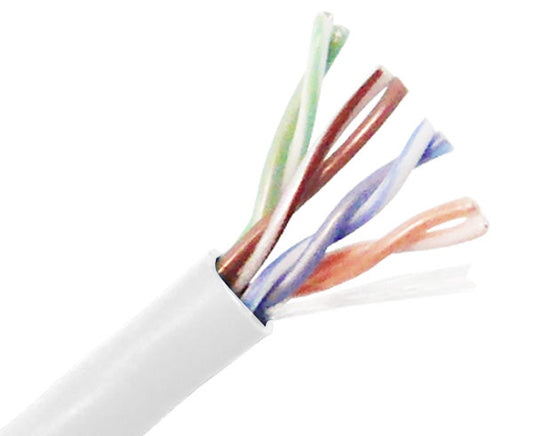 CAT5E UTP Bulk Stranded Ethernet Cable, Bare Copper CM, 24 AWG 1000FT - White